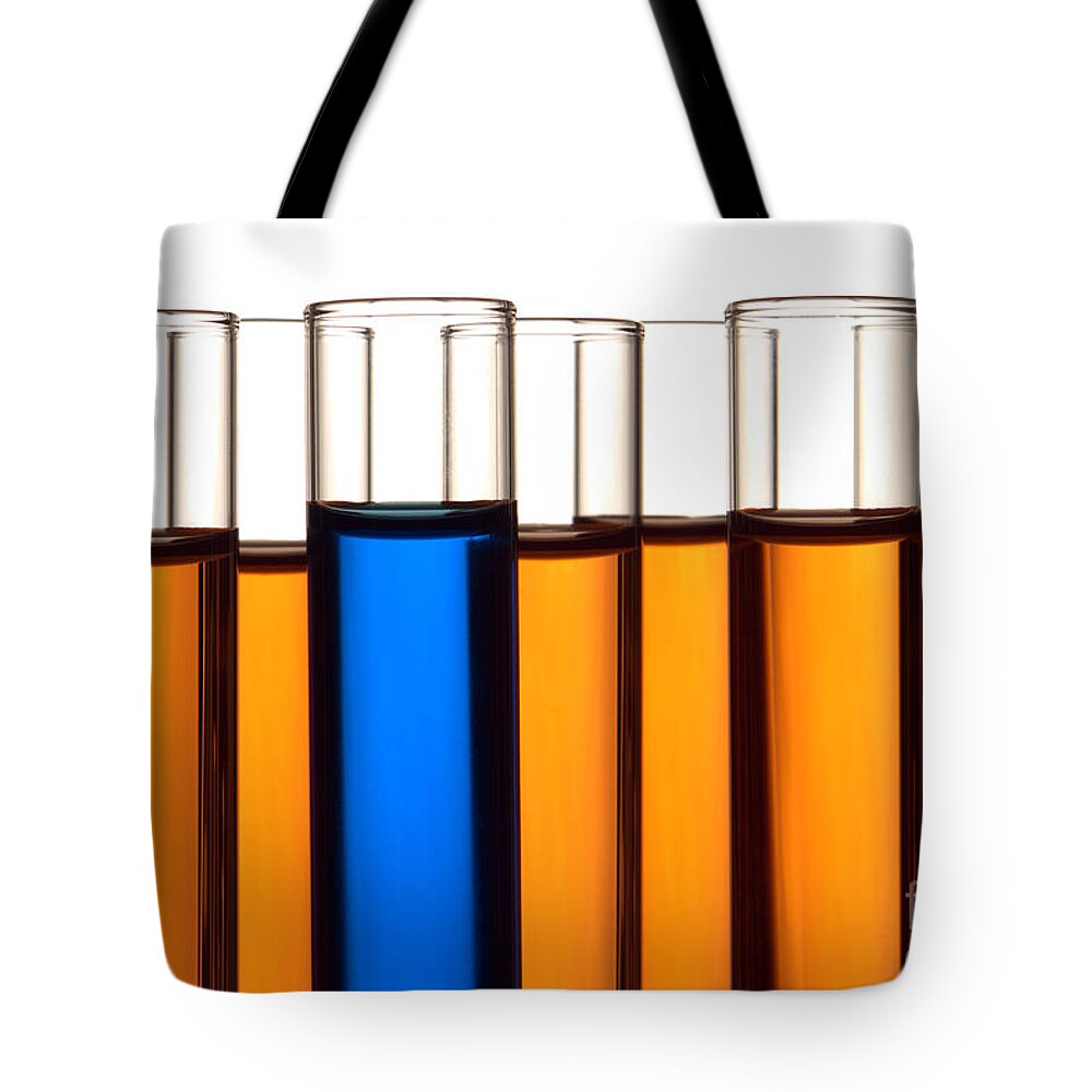 Chemical Tote Bag featuring the photograph Test Tubes in Science Research Lab #67 by Olivier Le Queinec