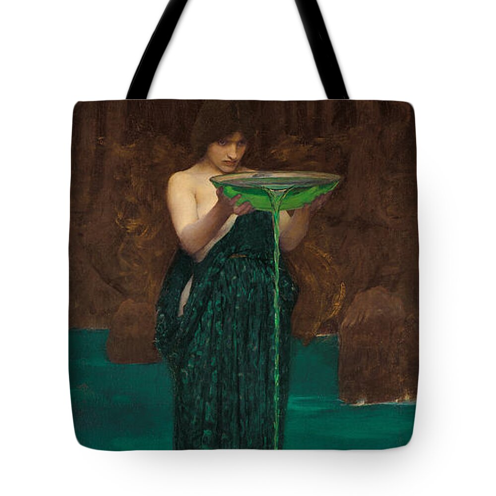 John William Waterhouse Tote Bag featuring the painting Circe Invidiosa #8 by John William Waterhouse