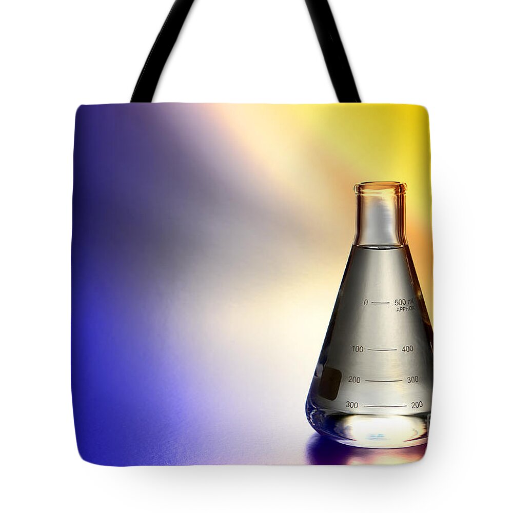 Erlenmeyer Tote Bag featuring the photograph Laboratory Equipment in Science Research Lab #7 by Science Research Lab