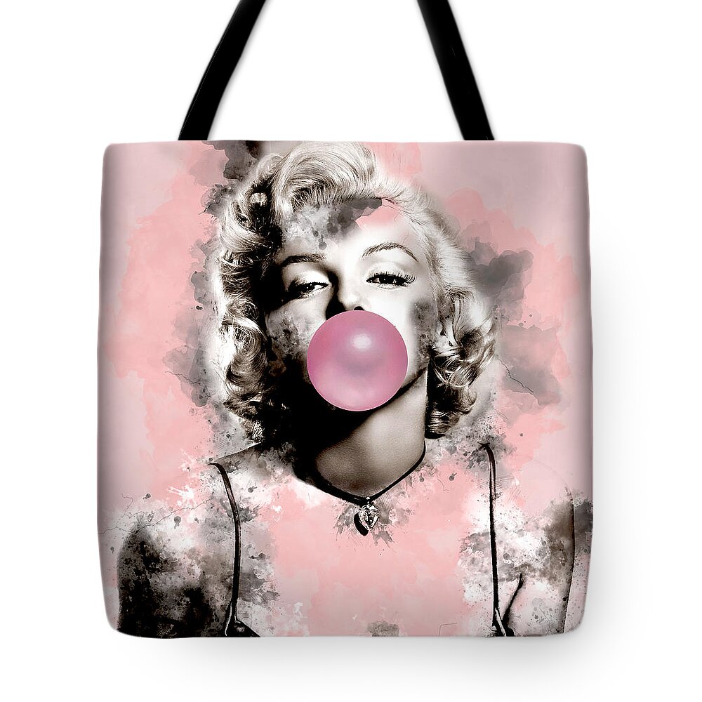 Marilyn Monroe Tote Bag featuring the mixed media Marilyn Monroe #17 by Marvin Blaine