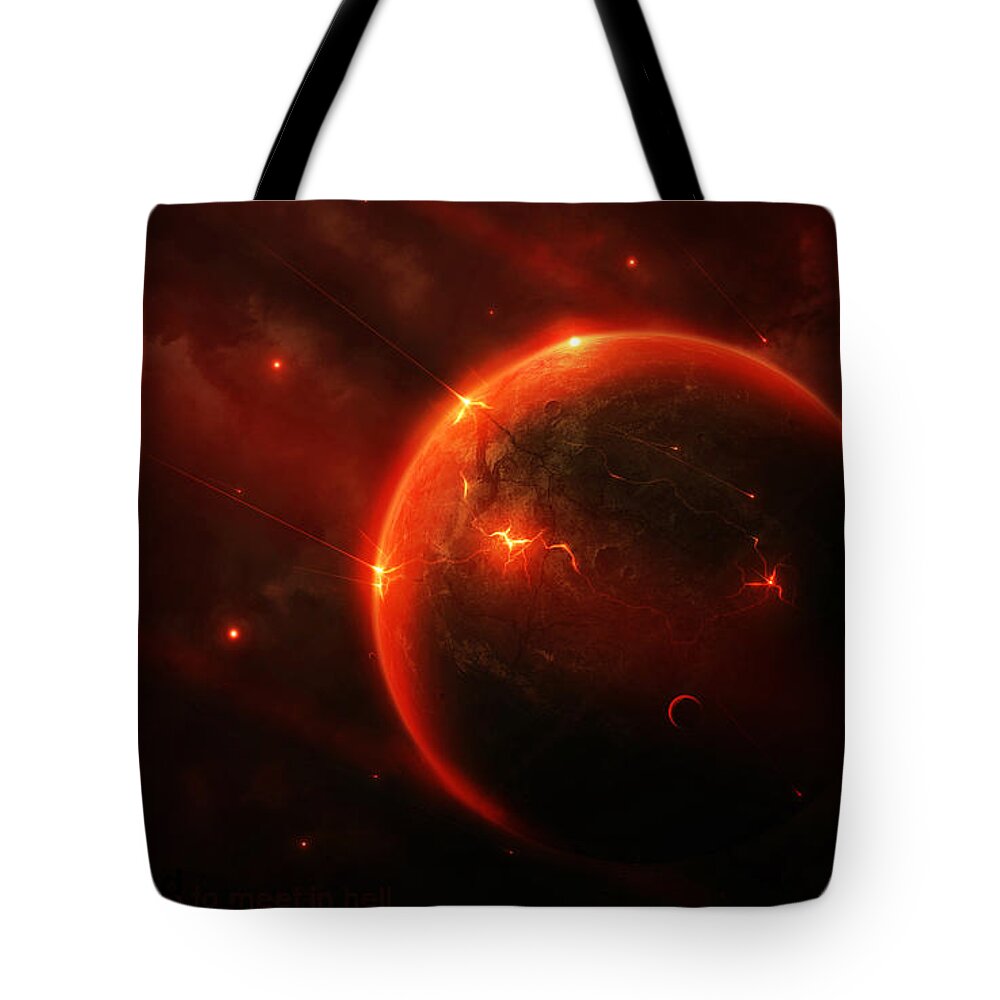 Planet Tote Bag featuring the digital art Planet #7 by Super Lovely