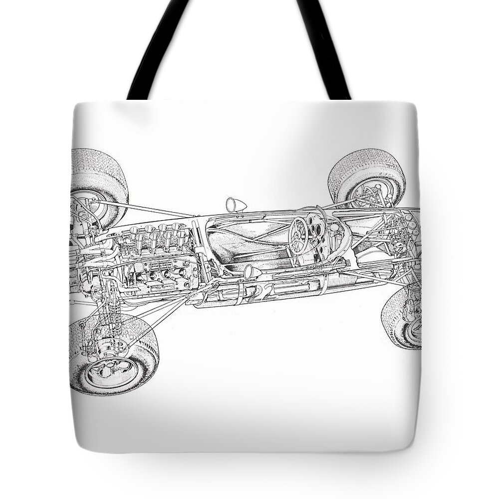 Race Car Tote Bag featuring the digital art Race Car #7 by Maye Loeser
