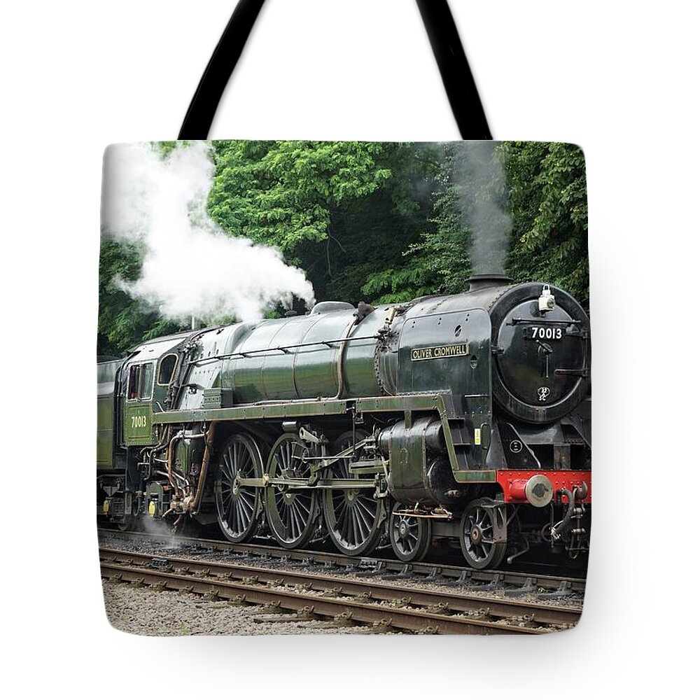 70013 Tote Bag featuring the photograph 70013 Oliver Cromwell at Leicester by David Birchall