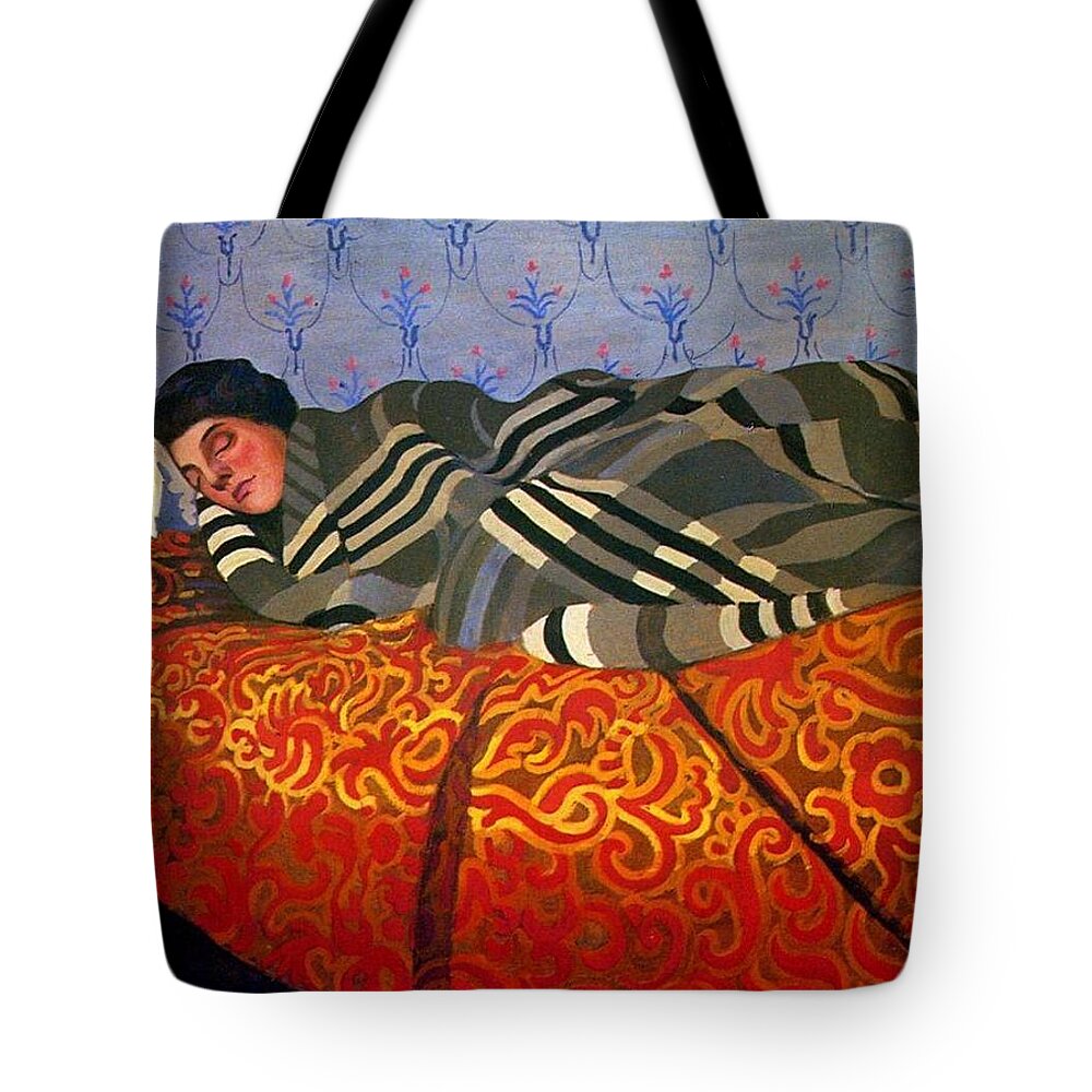 Felix Vallotton Tote Bag featuring the painting Sleeping #1 by MotionAge Designs