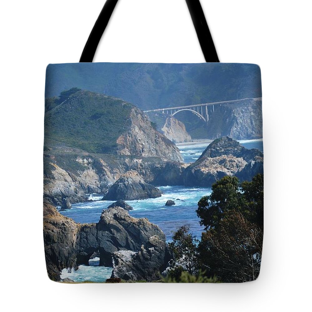 Landscape Tote Bag featuring the photograph Big Sur #8 by Marian Jenkins