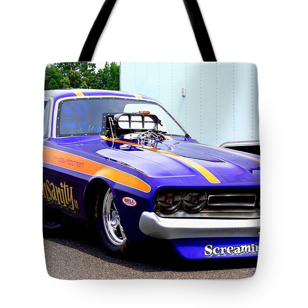 Funny Car Tote Bag featuring the photograph Funny Car #8 by Jackie Russo