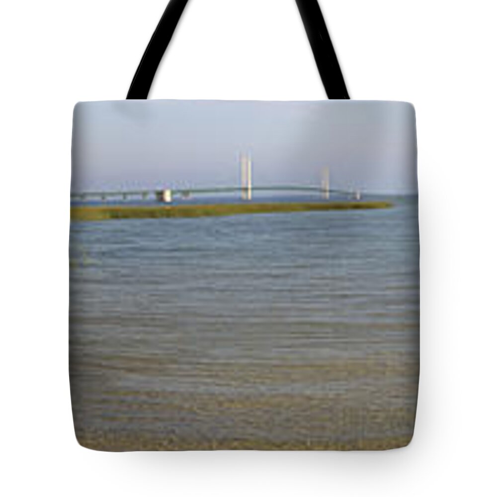 Mackinaw Tote Bag featuring the photograph Mackinac Bridge #4 by Tara Lynn