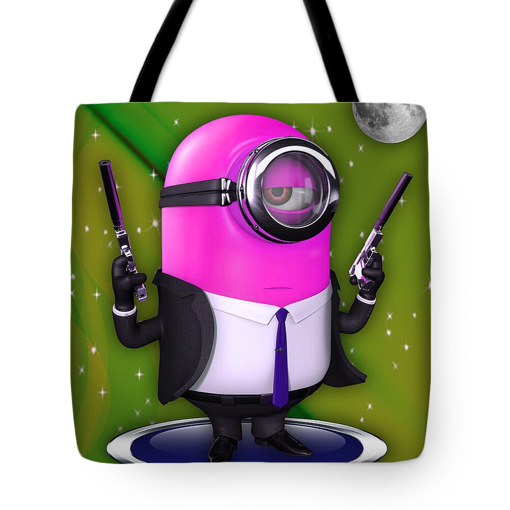 Minion Tote Bag featuring the mixed media Minions Collection #8 by Marvin Blaine