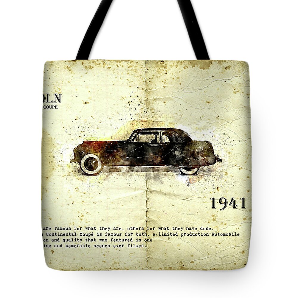 Car Tote Bag featuring the digital art Retro Car In Sketch Style #8 by Ariadna De Raadt