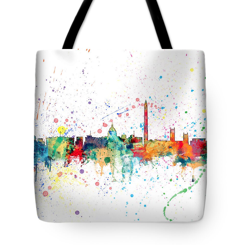 United States Tote Bag featuring the digital art Washington DC Skyline #8 by Michael Tompsett