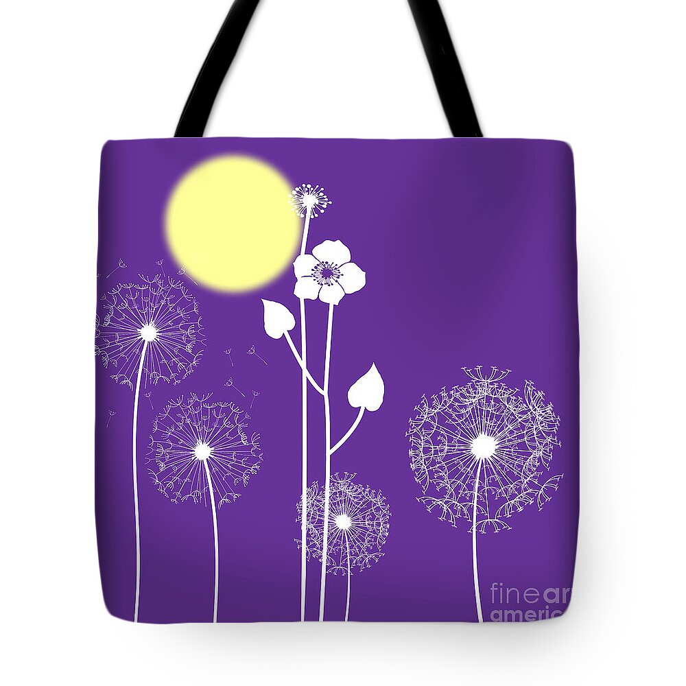 Landscape Tote Bag featuring the painting Wild Flowers #8 by Celestial Images
