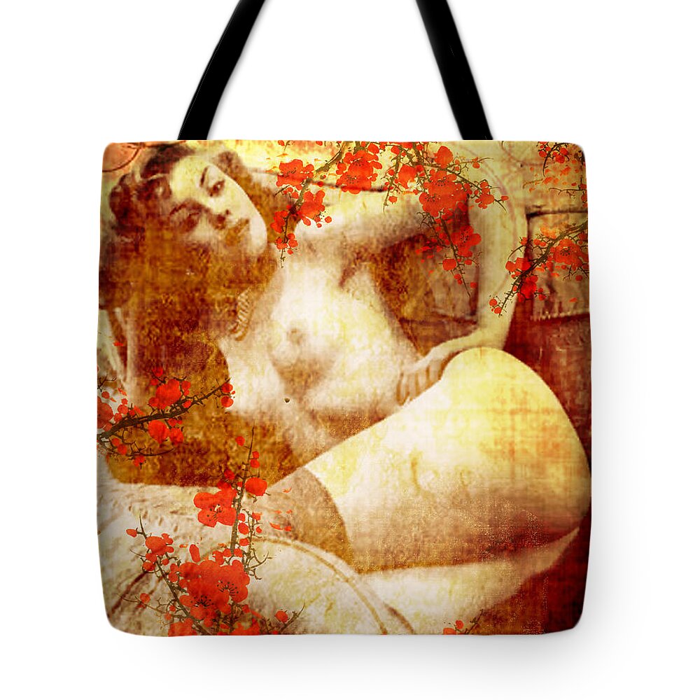 Nostalgic Seduction Tote Bag featuring the photograph Winsome Woman #33 by Chris Andruskiewicz