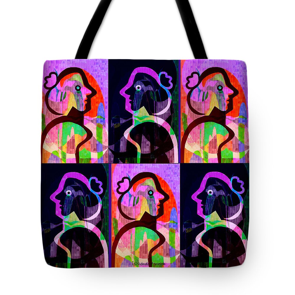 860 Tote Bag featuring the painting 860 - Lola Pop 1 - 2017 by Irmgard Schoendorf Welch