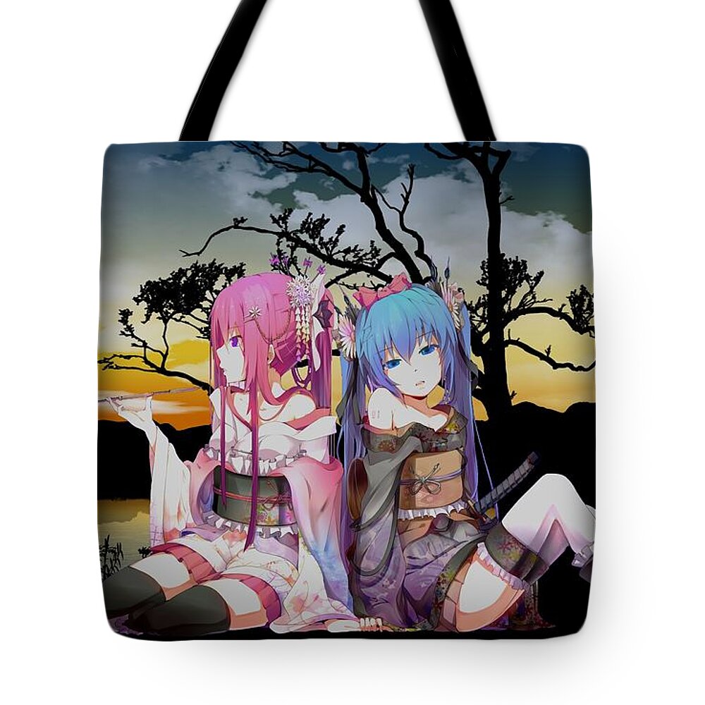 Vocaloid Tote Bag featuring the digital art Vocaloid #89 by Super Lovely