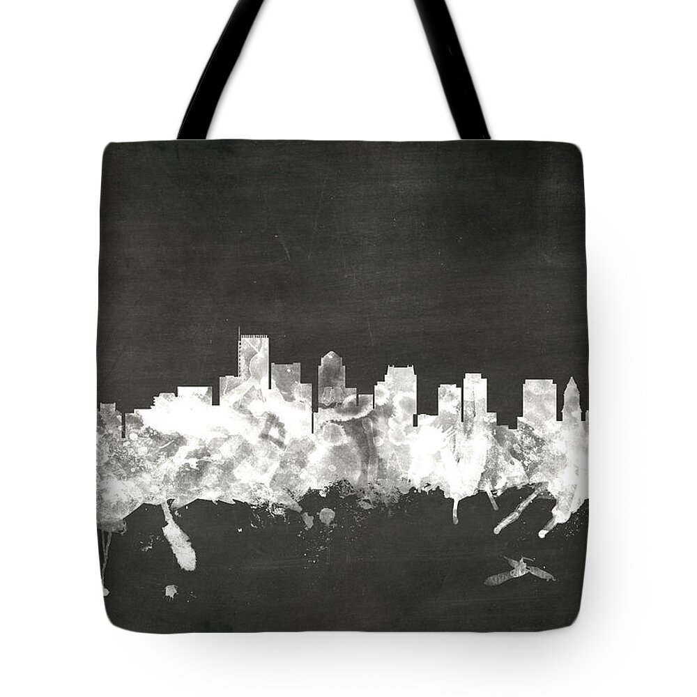 United States Tote Bag featuring the digital art Boston Massachusetts Skyline by Michael Tompsett