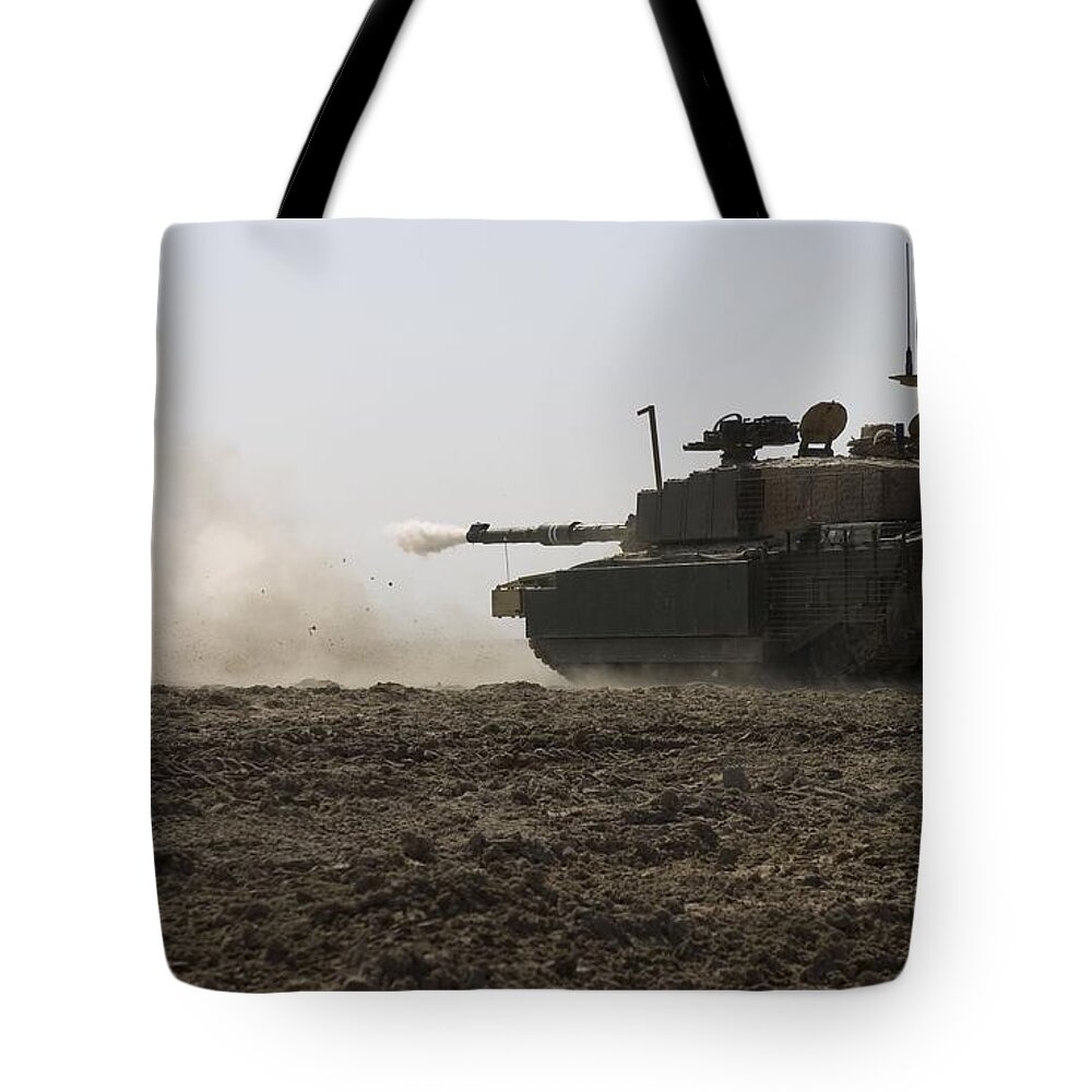 Tank Tote Bag featuring the digital art Tank #9 by Maye Loeser