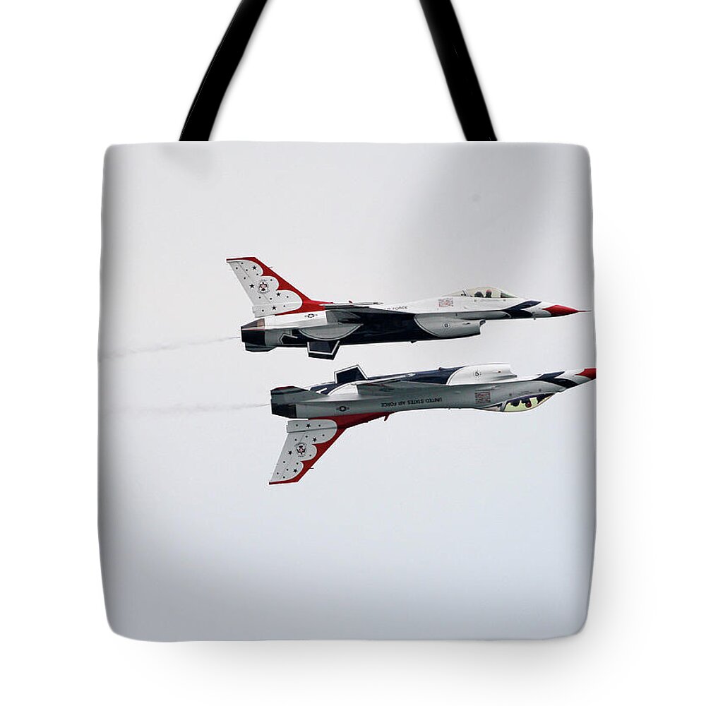 United States Air Force Tote Bag featuring the photograph USAF Thunderbirds #9 by Victor Alcorn