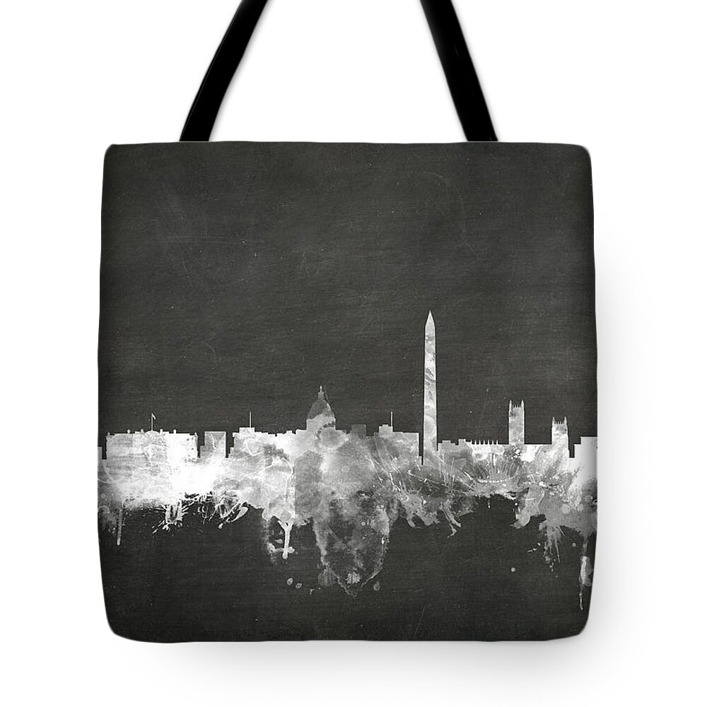United States Tote Bag featuring the digital art Washington DC Skyline by Michael Tompsett