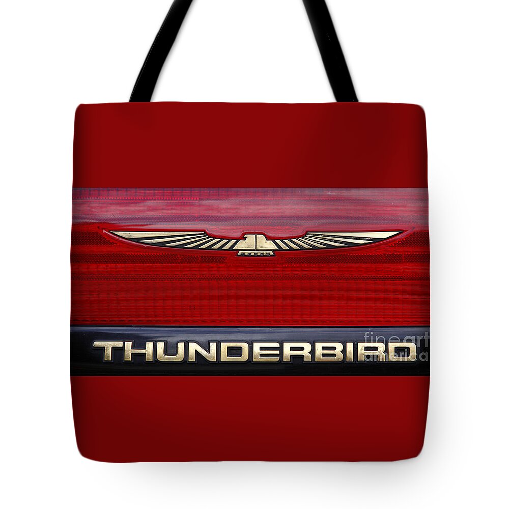 Ford Thunderbird Tote Bag featuring the photograph 90s Thunderbird by Richard Lynch