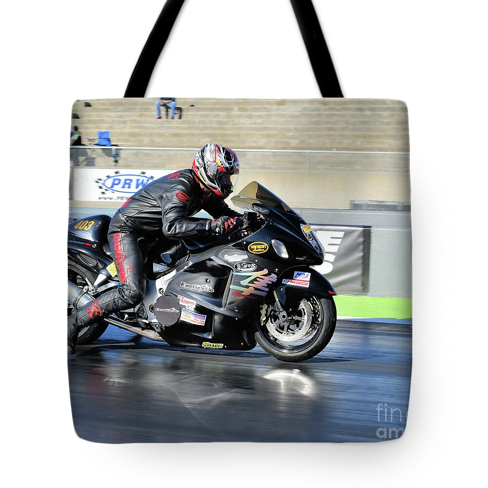 Motorcycle Tote Bag featuring the photograph Mancup SGMP 2017 by JT #95 by Jack Norton