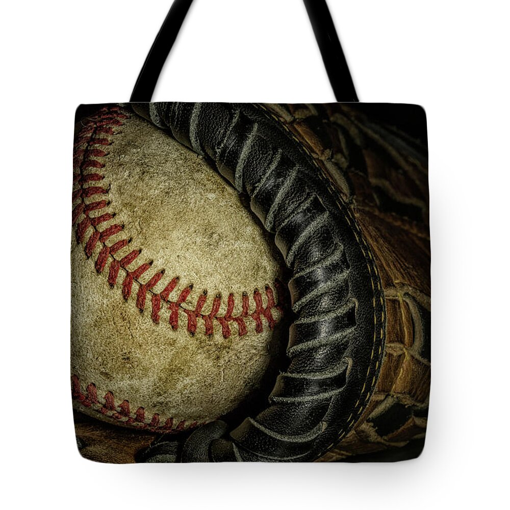 Baseball Tote Bag featuring the photograph A Baseball Still Life by Tom Mc Nemar