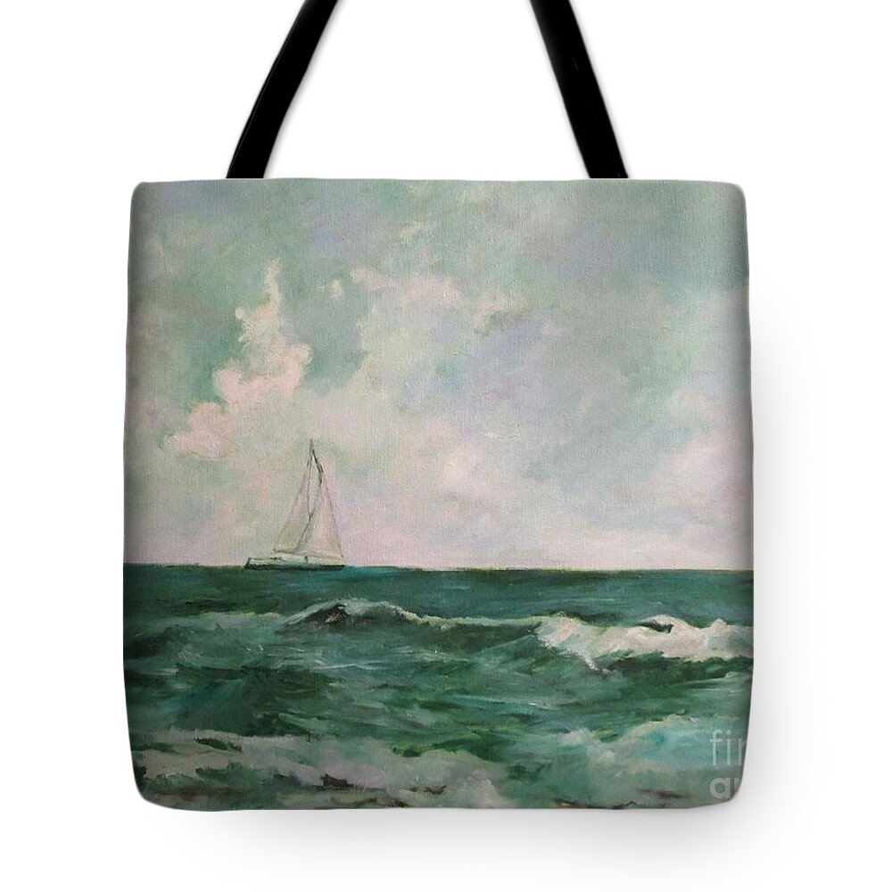 Barbara Moak Tote Bag featuring the painting A Beautiful Day at Madeira Beach by Barbara Moak