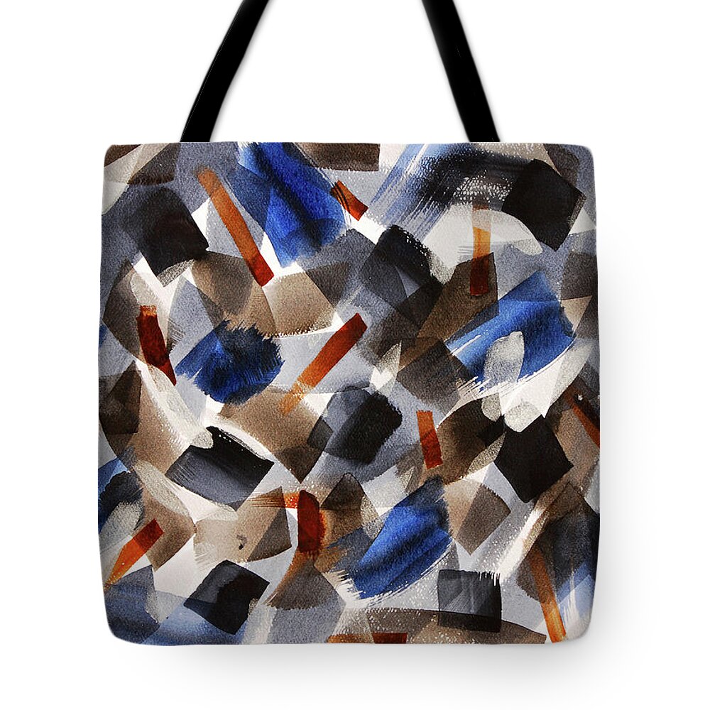 Expressive Abstract Tote Bag featuring the painting A Blizzard of Doubt by Rein Nomm