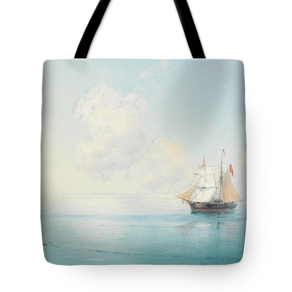 Ivan Konstantinovich Aivazovsky (russian Tote Bag featuring the painting A Calm Morning at Sea by MotionAge Designs