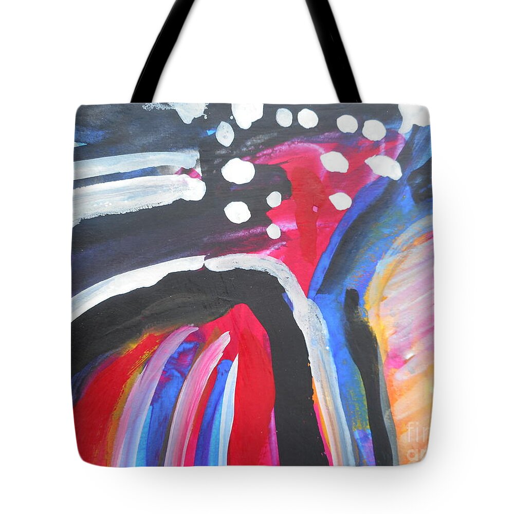 Katerina Stamatelos Art Tote Bag featuring the painting A Colorful Path by Katerina Stamatelos