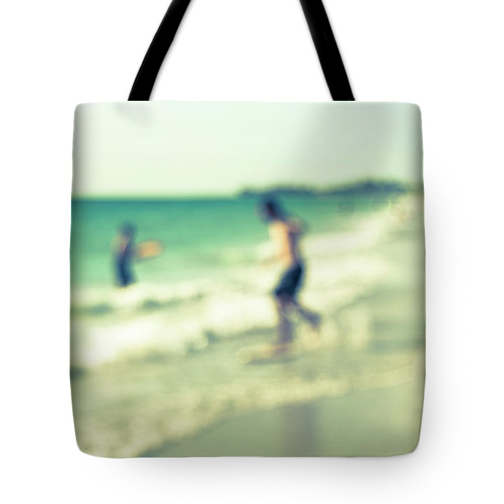 Beach Tote Bag featuring the photograph a day at the beach III by Hannes Cmarits