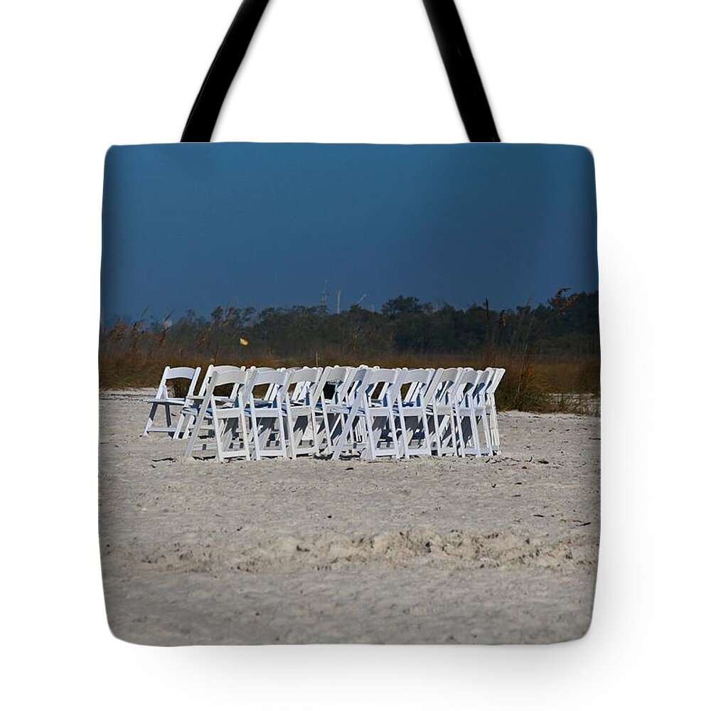 Chairs Tote Bag featuring the photograph A Day for a Wedding by Michiale Schneider