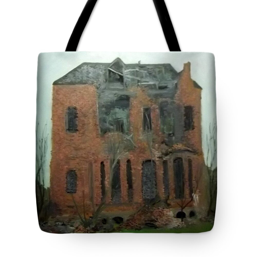 Derelict House Tote Bag featuring the painting A Derelict House by Peter Gartner
