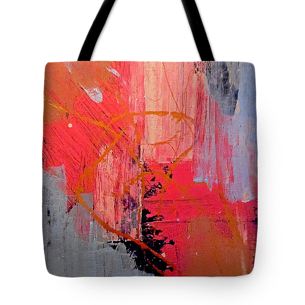 Pink Abstract Tote Bag featuring the painting A Few of My Favorite Things by Jilian Cramb - AMothersFineArt