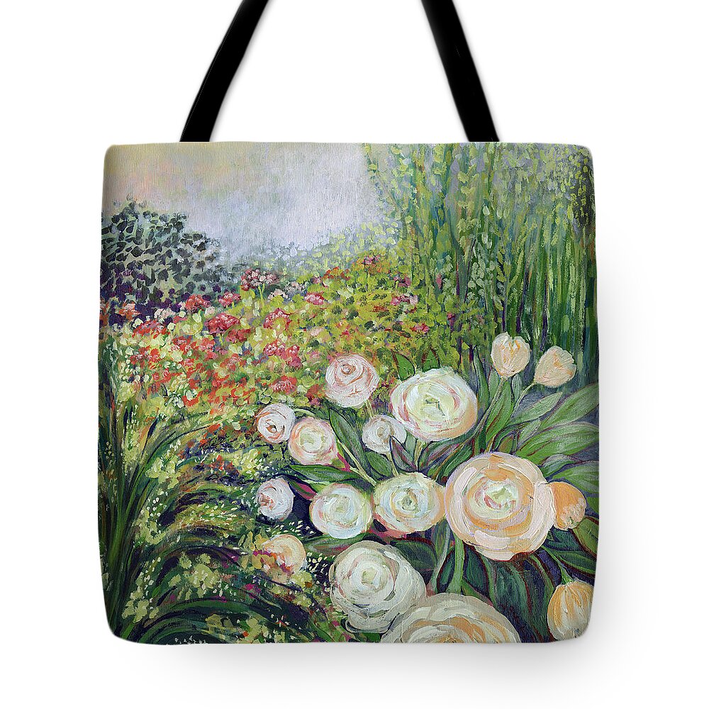 Impressionist Tote Bag featuring the painting A Garden Romance by Jennifer Lommers