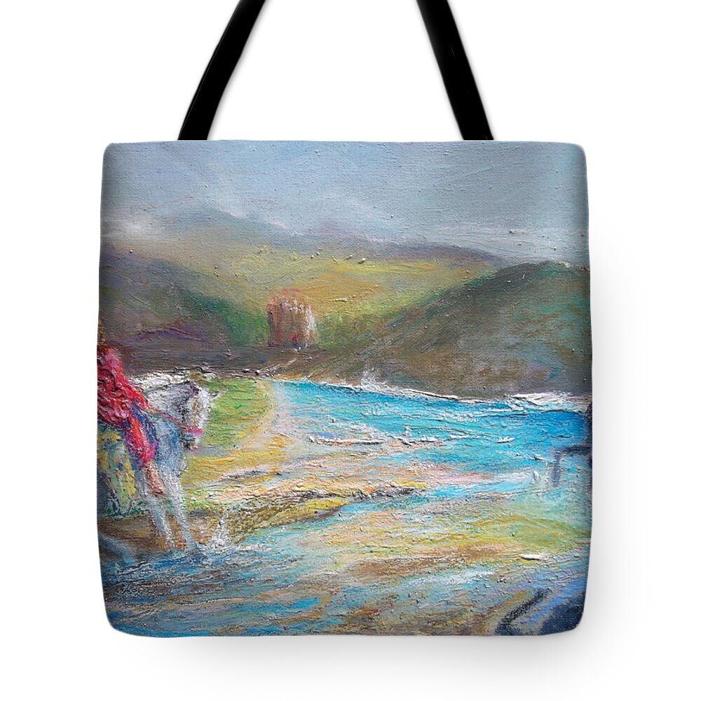 Symbolic Tote Bag featuring the painting A Ghost Upon Your Path by Susan Esbensen