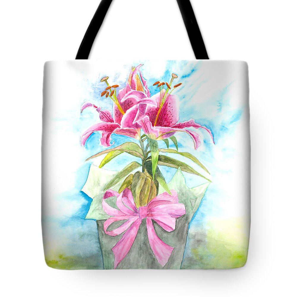 Lily Tote Bag featuring the painting A Gift by Helian Cornwell