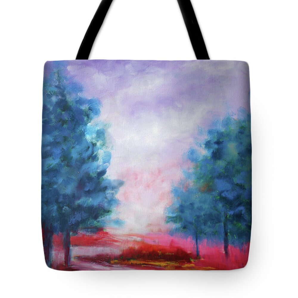 Landscape Tote Bag featuring the painting A Glorious Day by Karin Eisermann