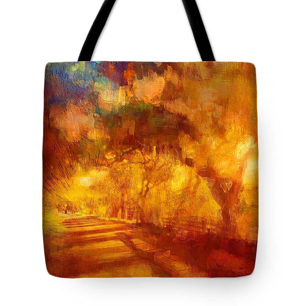Landscape Tote Bag featuring the photograph A golden day by Suzy Norris
