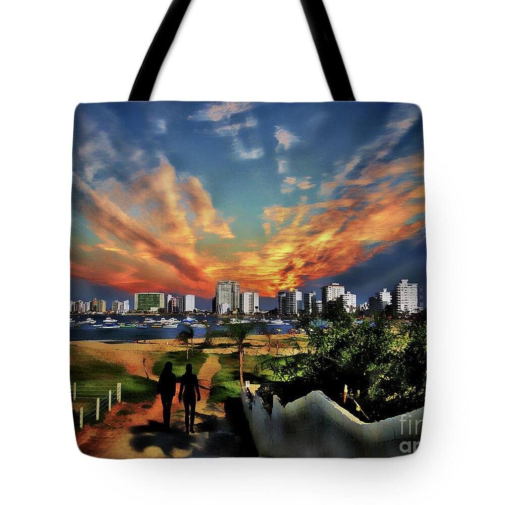 Malecon Tote Bag featuring the photograph A Great Day In Salinas, Ecuador by Al Bourassa