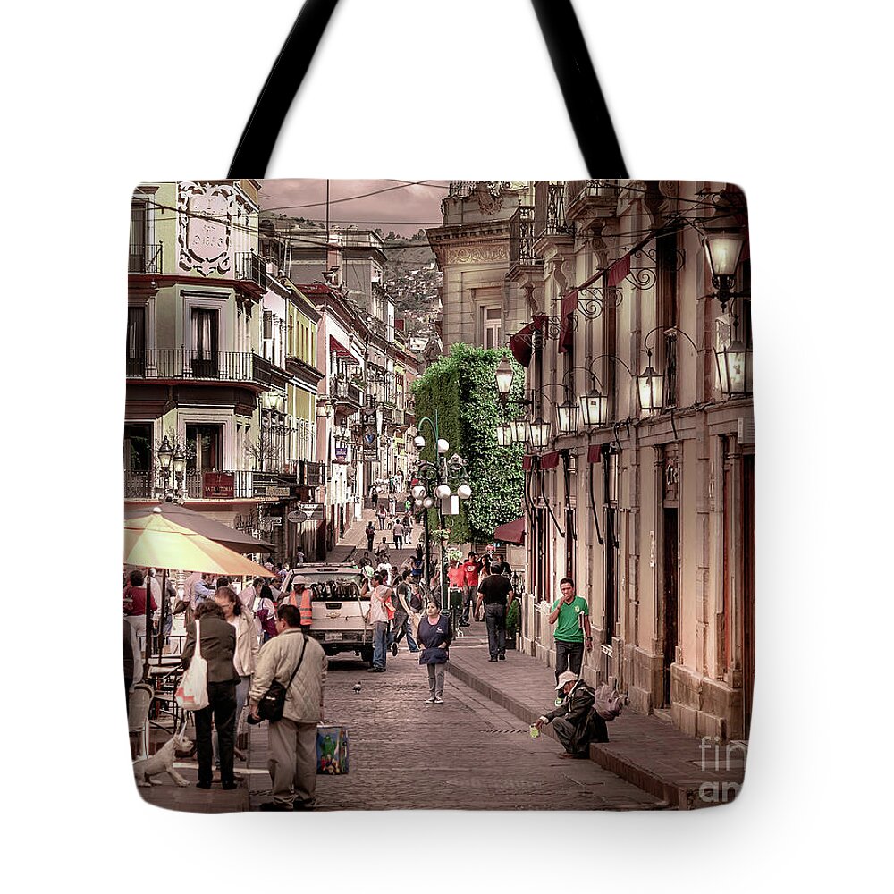 Street Scene Tote Bag featuring the photograph A Great Street by Barry Weiss