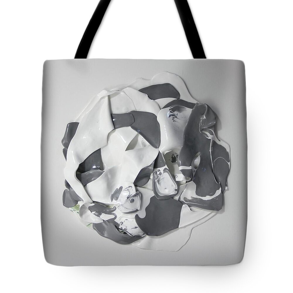 Grey Tote Bag featuring the painting A Grey Area by Madeleine Arnett