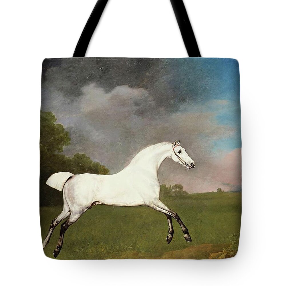 George Stubbs (1724-1806) A Grey Horse Signed And Dated 1793 Tote Bag featuring the painting A Grey Horse by George Stubbs