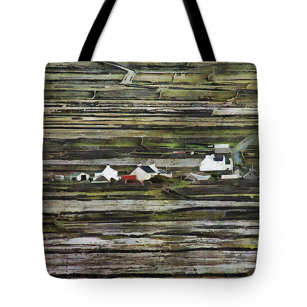 Buildings Tote Bag featuring the photograph A Landscape with a farm by Aleksander Rotner