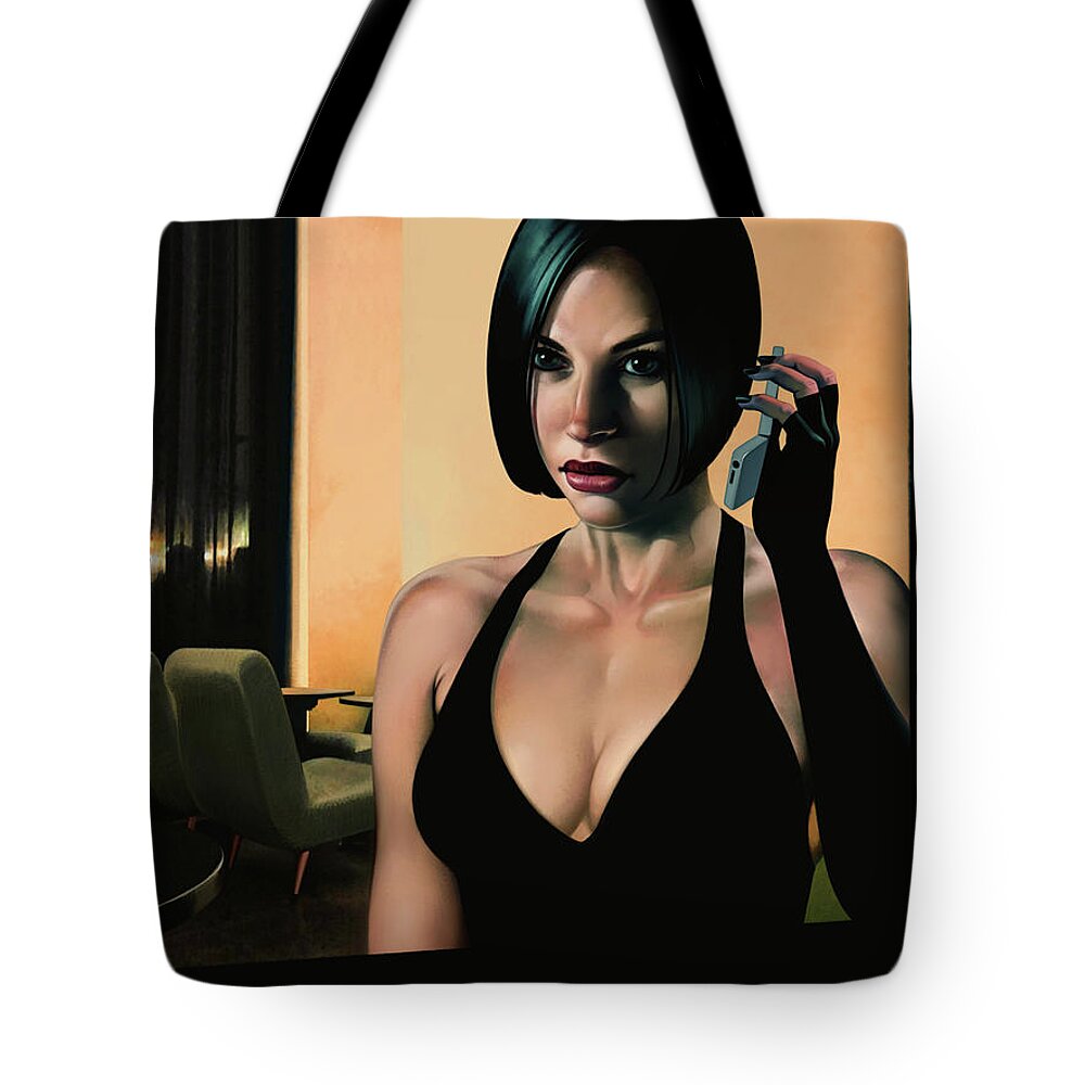 Pop Tote Bag featuring the painting A Late Night Call by Udo Linke