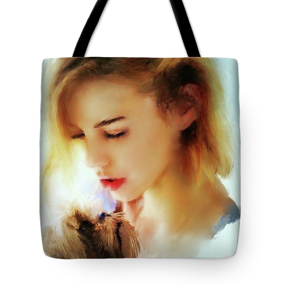 Girl Tote Bag featuring the digital art A Life Of Love by Richard Okun