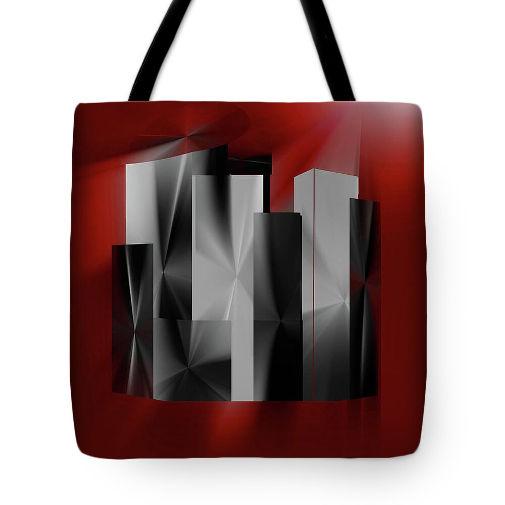 Abstract Tote Bag featuring the digital art A Light Always Shines by John Krakora