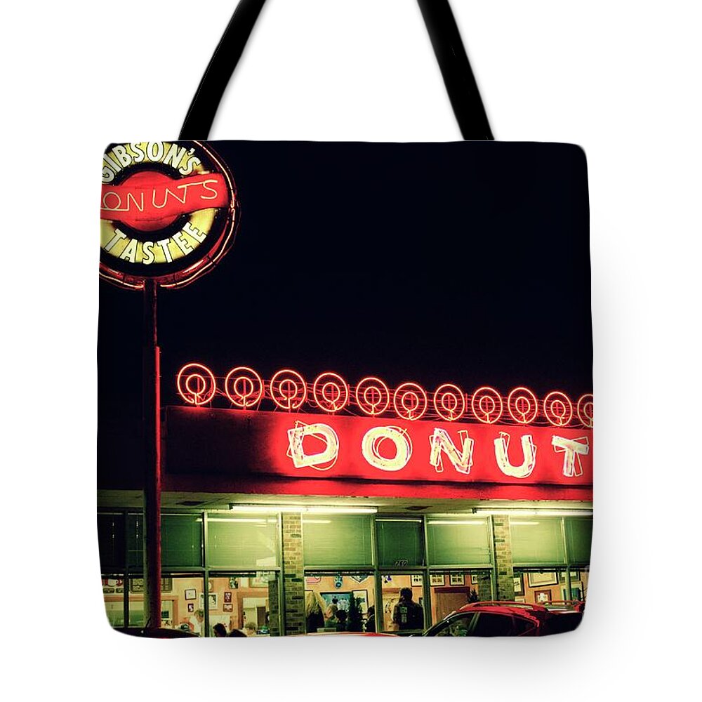 Donuts Tote Bag featuring the photograph A Light in the Darkness by Alice Mainville