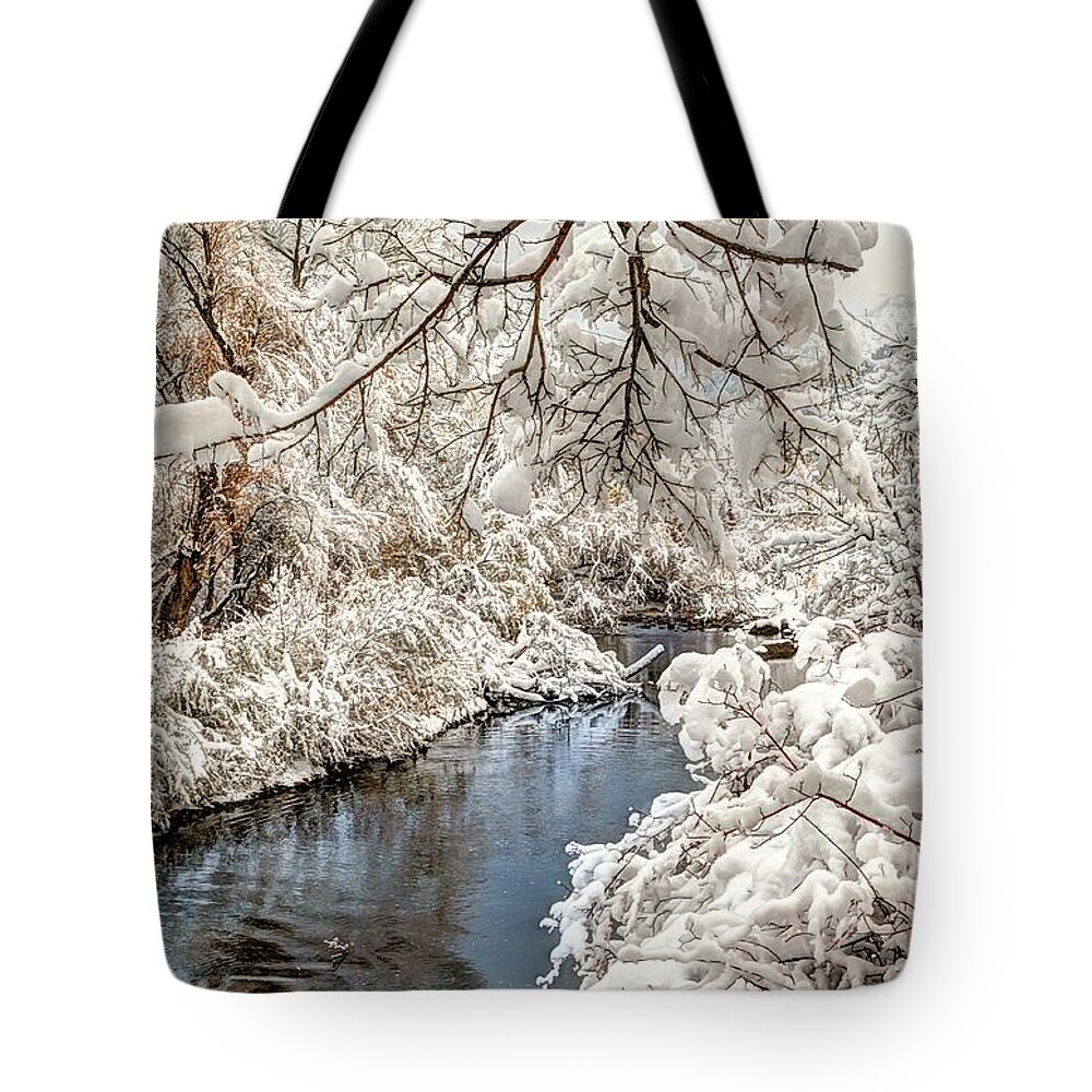 Utah Tote Bag featuring the photograph A Lil' Bit of Snow by Roxie Crouch