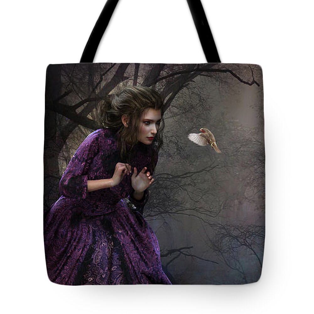 A Little Bird Told Me Tote Bag featuring the digital art A Little Bird Told Me by Shanina Conway