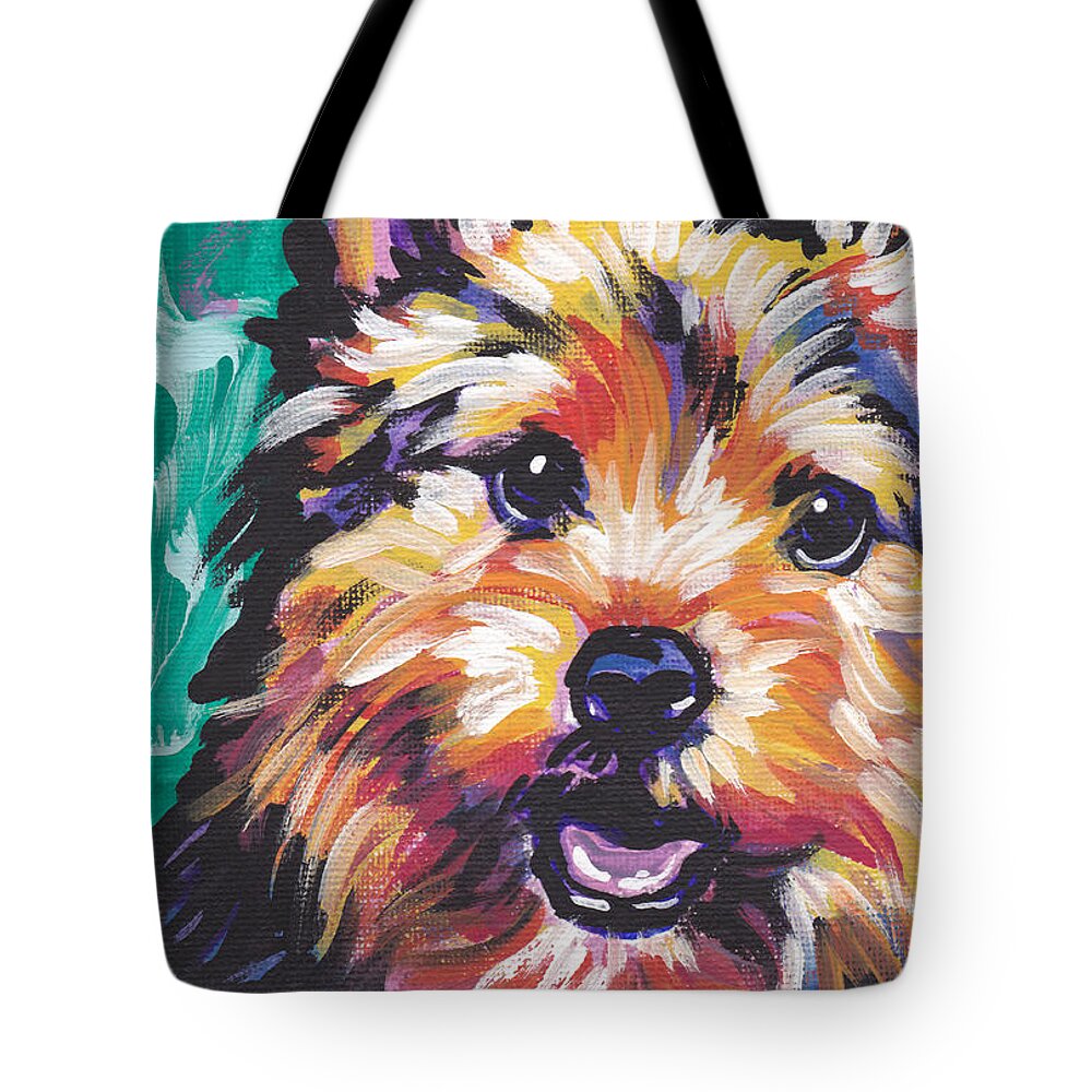 Norwich Terrier Tote Bag featuring the painting A Little Norwich Love by Lea S